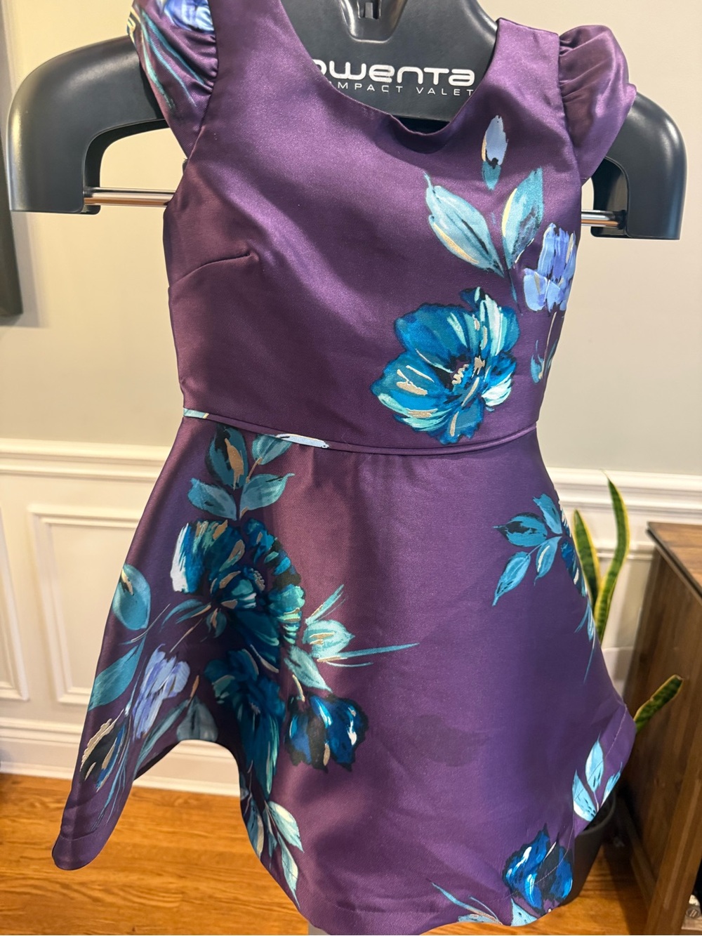 Zunie Girls Purple Blue Floral Mikado Fit & Flare Party Dress